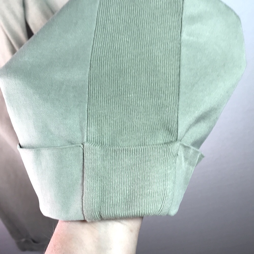 ALICE + OLIVIA- Liliana Cuff Paperbag Pants Sage Green Lightweight Twill Small - Picture 12 of 14
